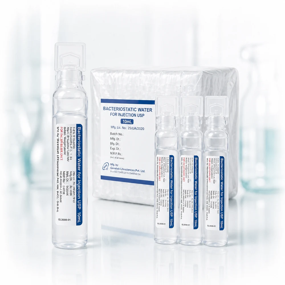 Genetek Lifesciences bacteriostatic water 10 mL plastic ampoule